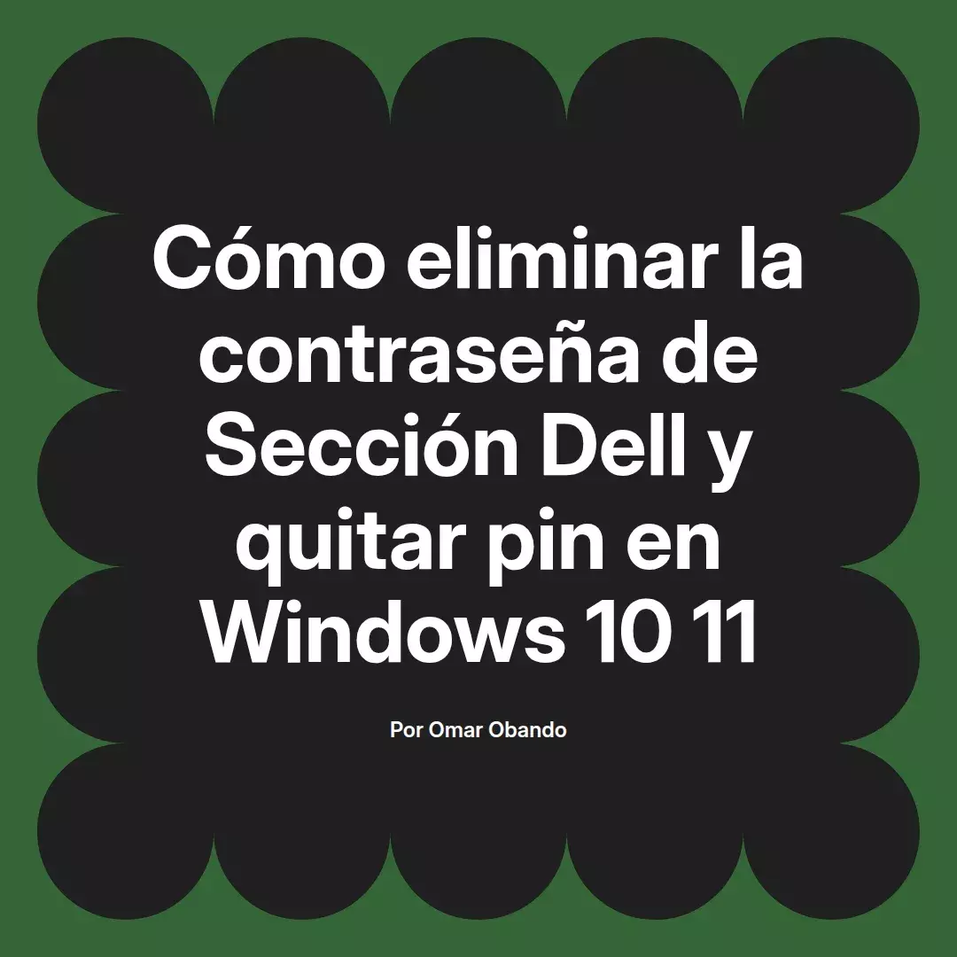Cómo eliminar la contraseña de Sección Dell y quitar pin en Windows 10 11