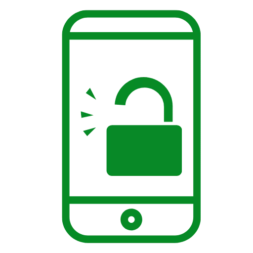 Pantalla de teléfono inteligente desbloqueada que muestra un icono de candado abierto
