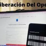 Computadora portátil que muestra el sitio web del servicio de desbloqueo de IMEI; teléfono con IMEI/MEID mostrado.