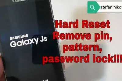 Samsung Galaxy J5 hard reset: quitar PIN, patrón, contraseña de bloqueo.