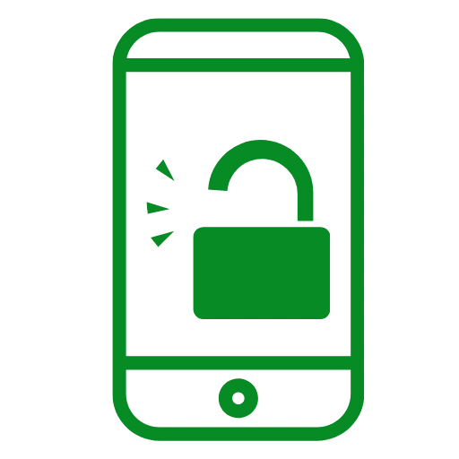 Pantalla de teléfono inteligente desbloqueada que muestra un icono de candado abierto