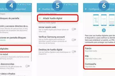 Configuración de desbloqueo con huella dactilar del Samsung Galaxy S6. Pasos para desbloquearlo con huella dactilar.