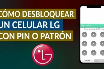 LG phone screen showing pattern unlock setup. Guía completa: Cómo desbloquear un celular LG.