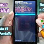 Pantalla de recuperación de Android del ZTE Blade L8 con opciones para desbloquear o borrar la contraseña. Guía paso a paso.